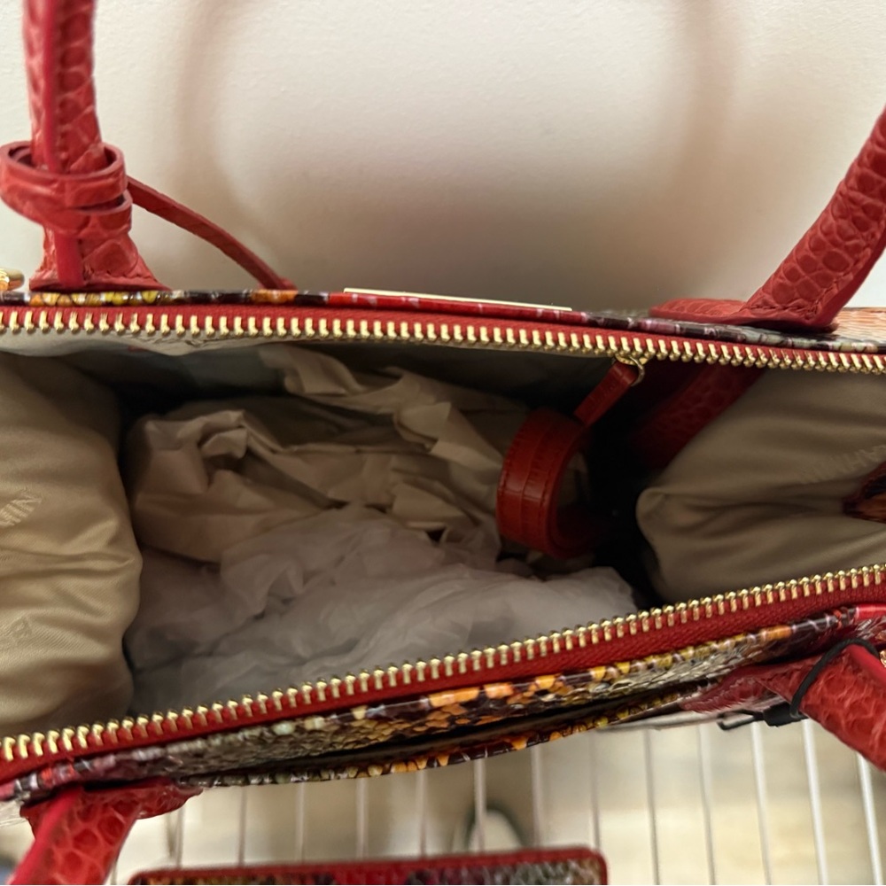 Brahmin Small Carline Red Dragon Experium Satchel with Wallet - Picture 4 of 4